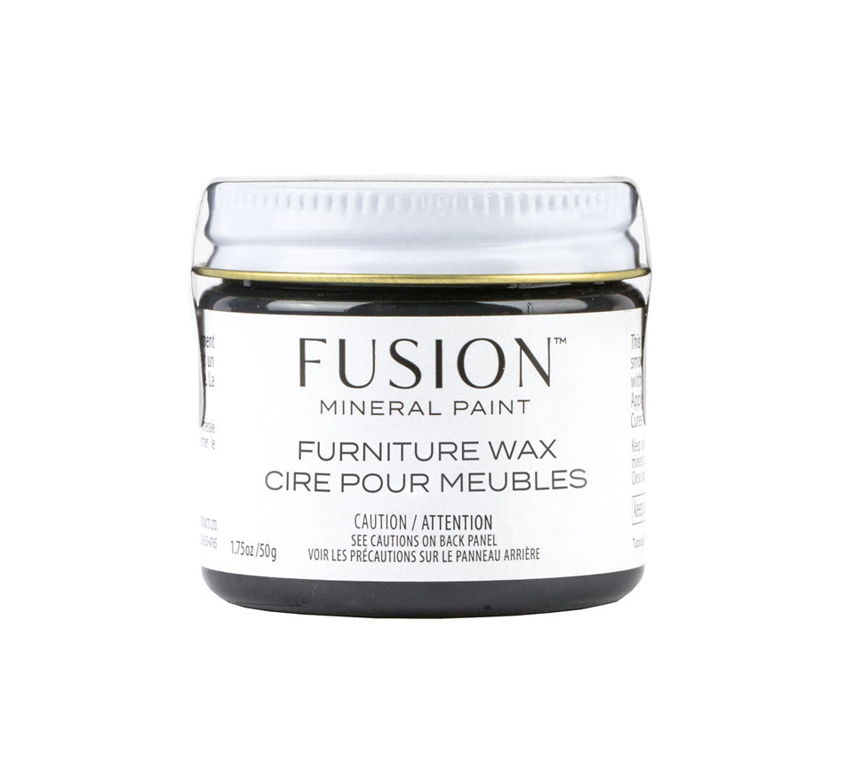 Cera Fusion Mineral Paint Furniture Wax Black 50g - cera negra para muebles calidad museo con acabado satinado duradero
