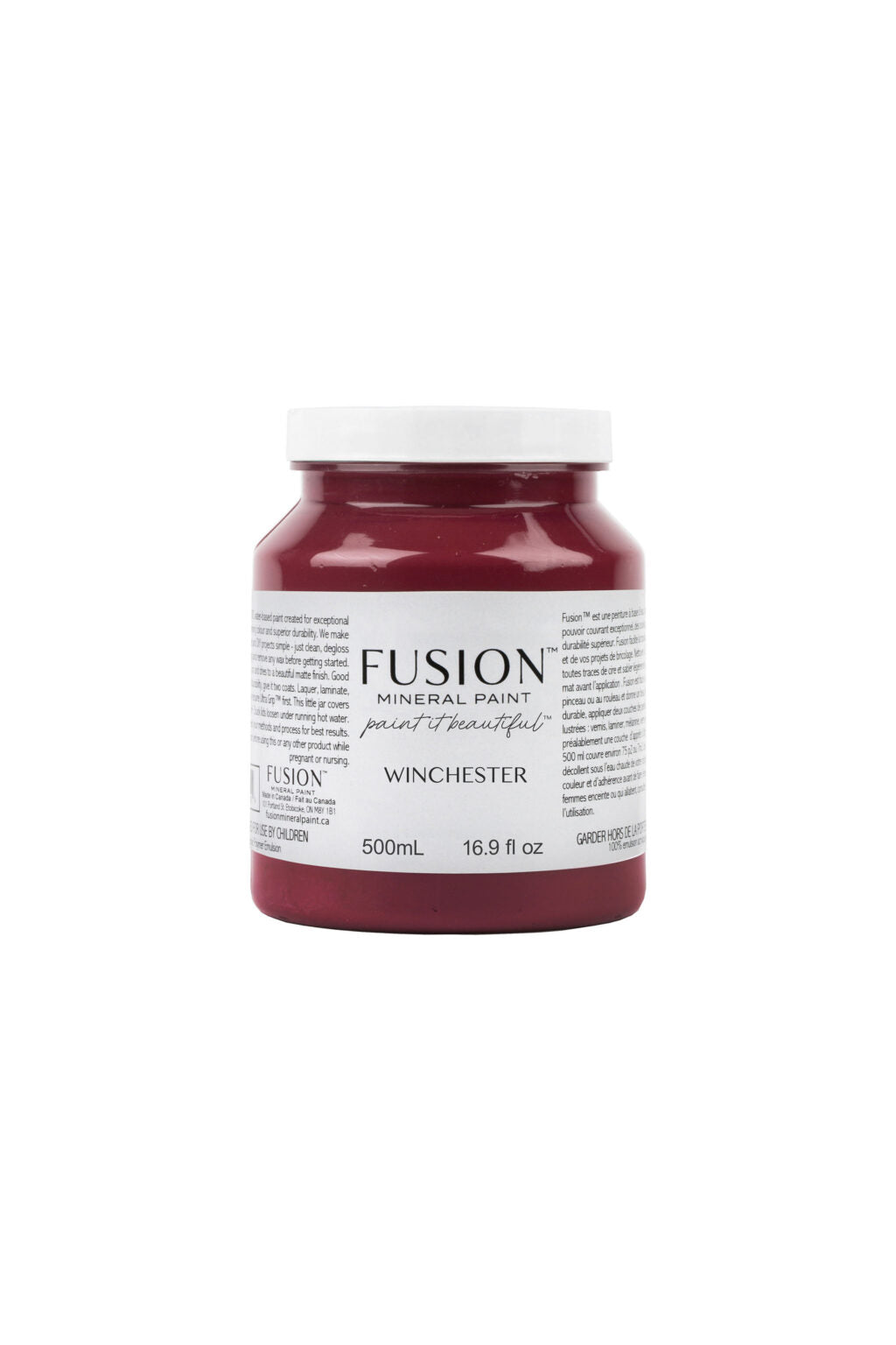 Bote Fusion Mineral Paint Winchester rojo burdeos 37ml 500ml