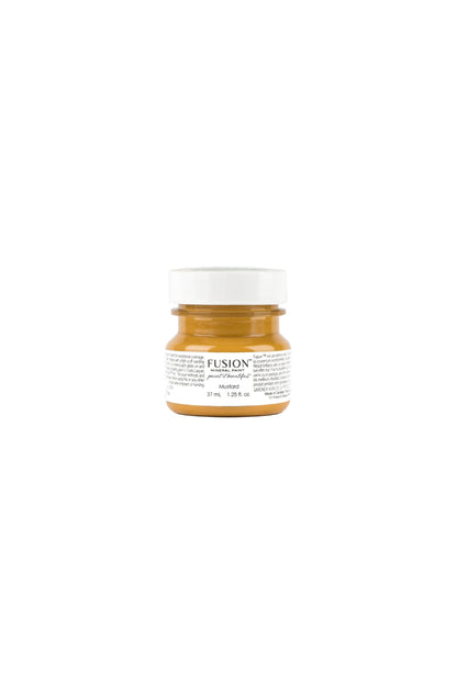 Tester de Fusion Mineral Paint Mustard 37ml, muestra de color amarillo mostaza cálido para proyectos decorativos